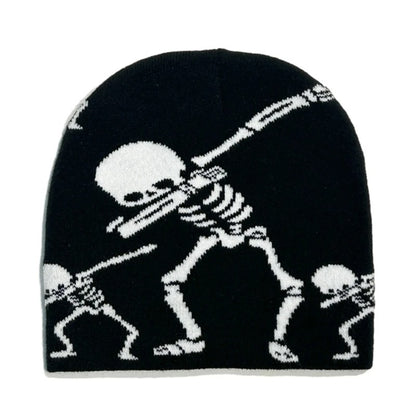 Skull Ghost Halloween Color Knitted Hat