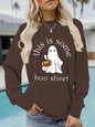 Casual Long Sleeve Round Neck Halloween Printed Pullover Sweater Sweatshirt