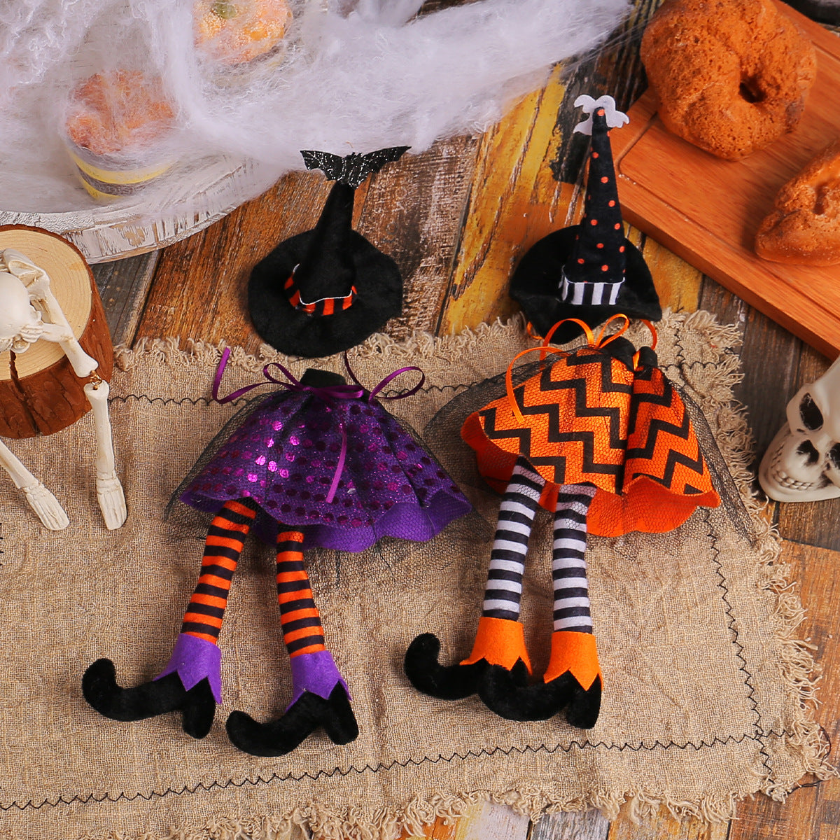 Halloween Witch Hat Long Legs Bottle Cover Ornaments