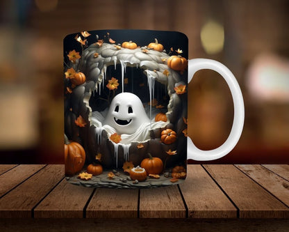 Halloween Pumpkin Ceramic Coffee Mug D 350ml