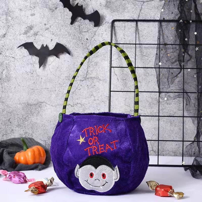 Bolso tejido con dibujos de dulces de Halloween