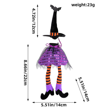 Halloween Witch Hat Long Legs Bottle Cover Ornaments Purple