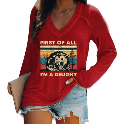 Halloween Women's V-neck Long Sleeve Horror Top