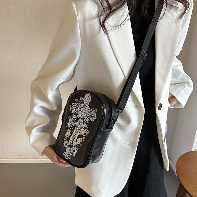 Bolso de teléfono con grafiti de Halloween para niñas, divertido bolso cruzado con estampado de murciélago fantasma y calabaza de dibujos animados para mujeres, mini bolsos de hombro creativos con personalidad