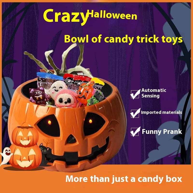 Children's Creative Electric Halloween Pumpkin Lamp Candy Bowl Orange Red