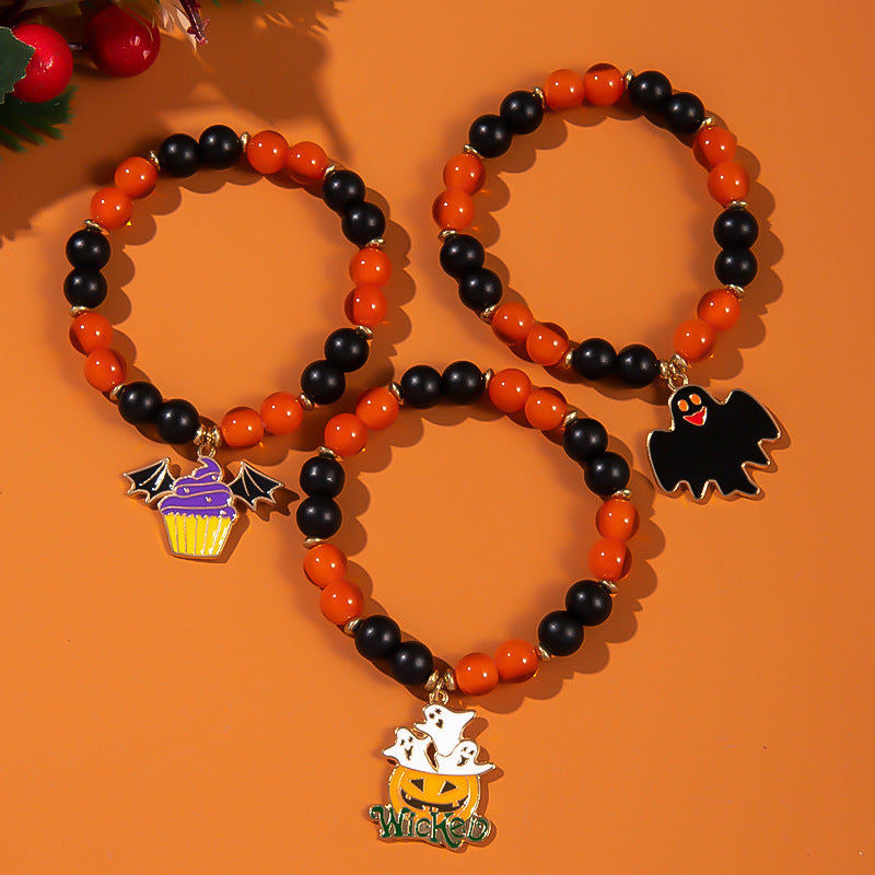 Halloween Twin Bracelet Pumpkin Ghost Pendant