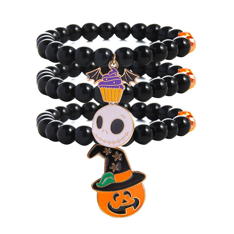 Halloween Twin Bracelet Pumpkin Ghost Pendant