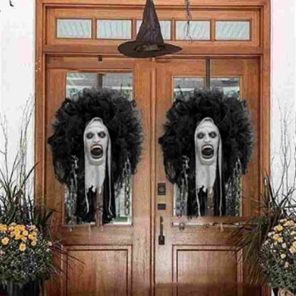 Guirnalda de película de terror para Halloween, máscara decorativa única, placa de puerta