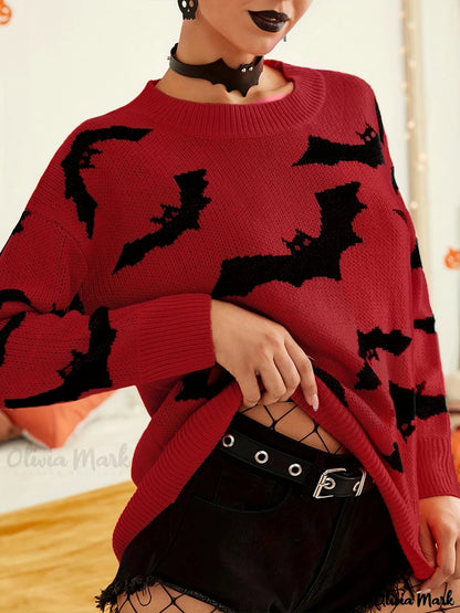 Women's Long Sleeved Halloween Jacquard Sweater Knitted Top Women's Clothing