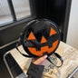 Halloween Pumpkin Small Round Bag Girls Funny Cute Shoulder Bag Personality Creative Messenger Crossbody Bags For Women