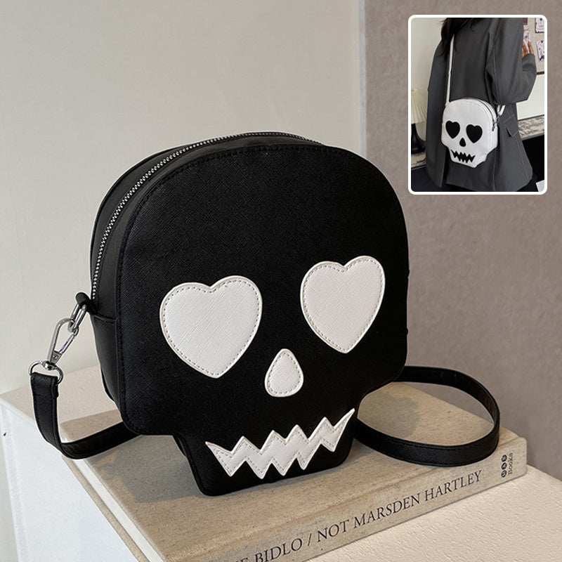 Cute Halloween Skull Small Shoulder Bags With Love Eyes Fashion Personality Crossbody Bag For Girls Women