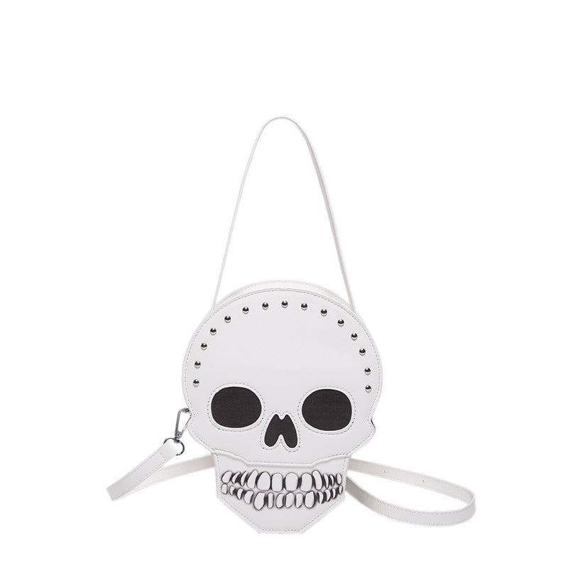 Bolso de hombro con diseño de calavera de Halloween para niñas, divertido y lindo bolso de mensajero con personalidad, bolsos cruzados creativos para mujeres