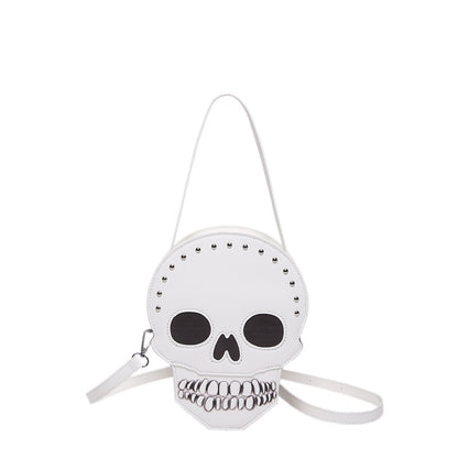 Bolso de hombro con diseño de calavera de Halloween para niñas, divertido y lindo bolso de mensajero con personalidad, bolsos cruzados creativos para mujeres