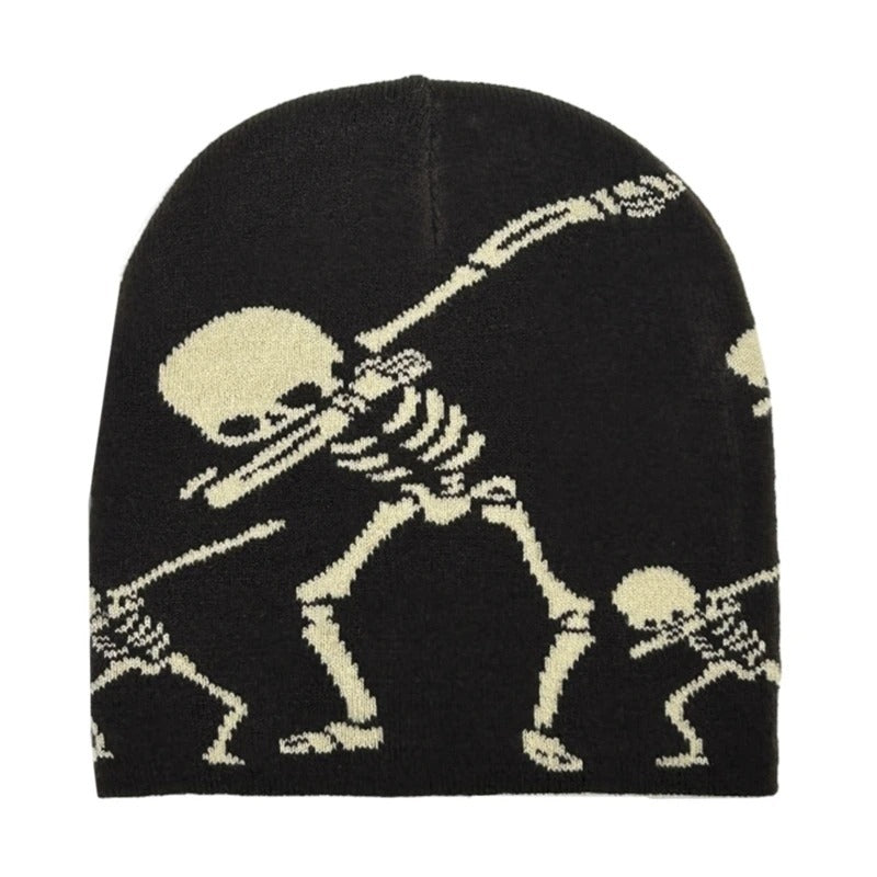 Skull Ghost Halloween Color Knitted Hat