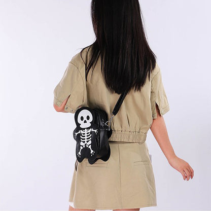 Halloween Skull Shoulder Bag Girls Fashion Funny Cute Messenger Crossbody Bags Women Small Phone Bag