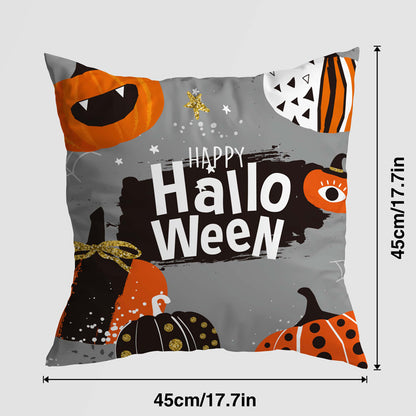 Halloween Pumpkin Castle Pillow Cover