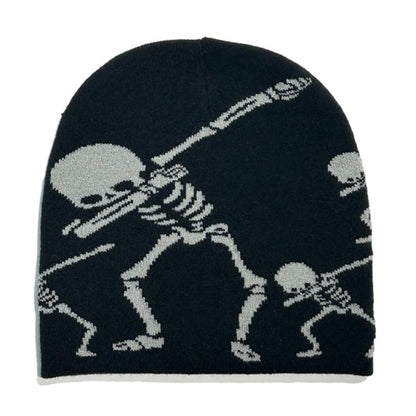 Skull Ghost Halloween Color Knitted Hat