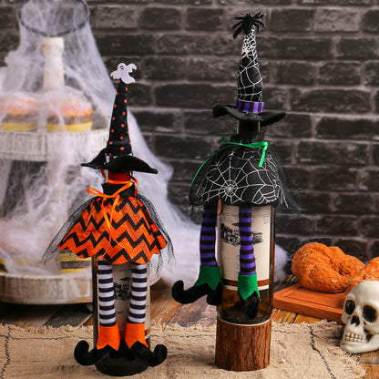 Halloween Witch Hat Long Legs Bottle Cover Ornaments