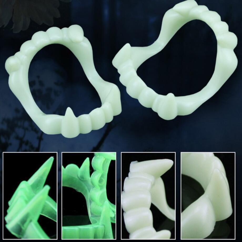 Halloween Props Supplies Horror Vampire Luminous Dentures White