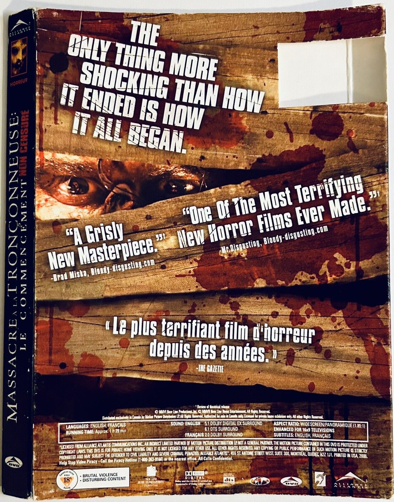 The Texas Chainsaw Massacre: The Beginning 2007 * DVD Slipcover ONLY - NO DISC *