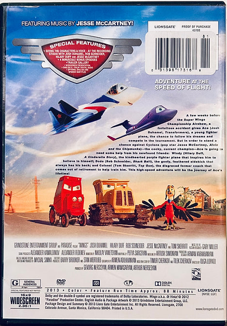 Wings (DVD, 2012) Family Approved Animation Lionsgate Widescreen *MA1