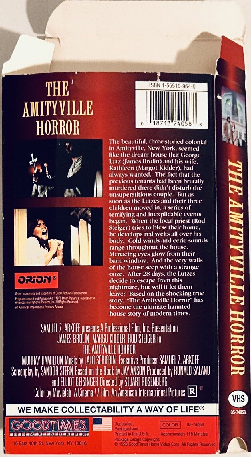 The Amityville Horror VHS 1993 * Replacement BOX ONLY - NO TAPE Orion Goodtime *