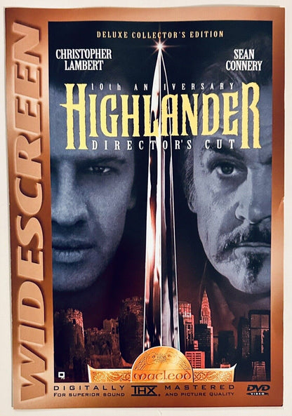 Highlander Director's Cut 2001 DVD * Insert ONLY - NO DISC/Case