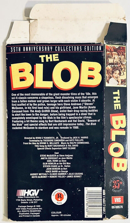 The Blob 1958 VHS *VHS Replacement Box ONLY - NO TAPE *