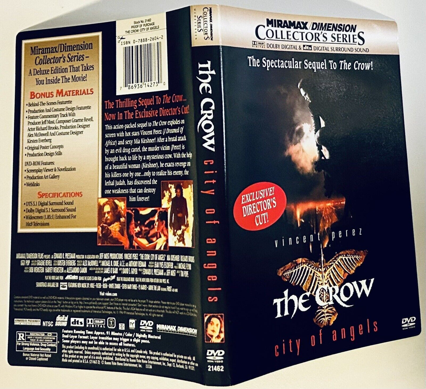 The Crow: City of Angels DVD * Artwork & Insert ONLY- NO DISC/CASE *