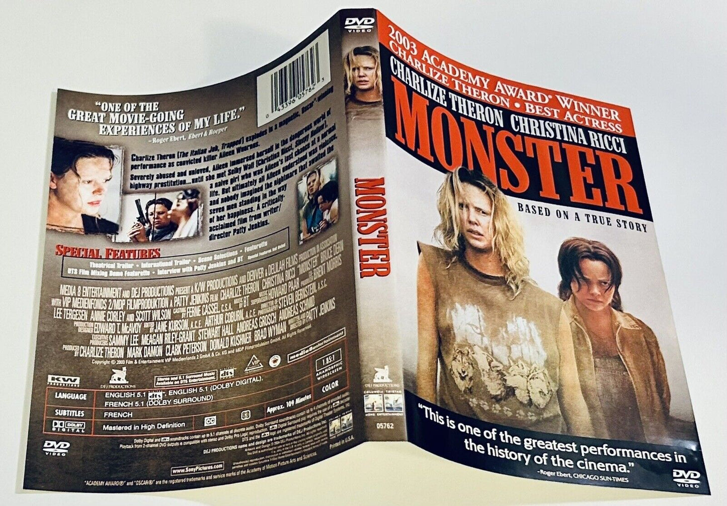 Monster 2003 DVD *Artwork ONLY - NO DISC/CASE*