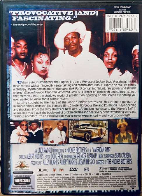 American Pimp (DVD 1999) Widescreen w/ Insert Documentary OOP*MA1