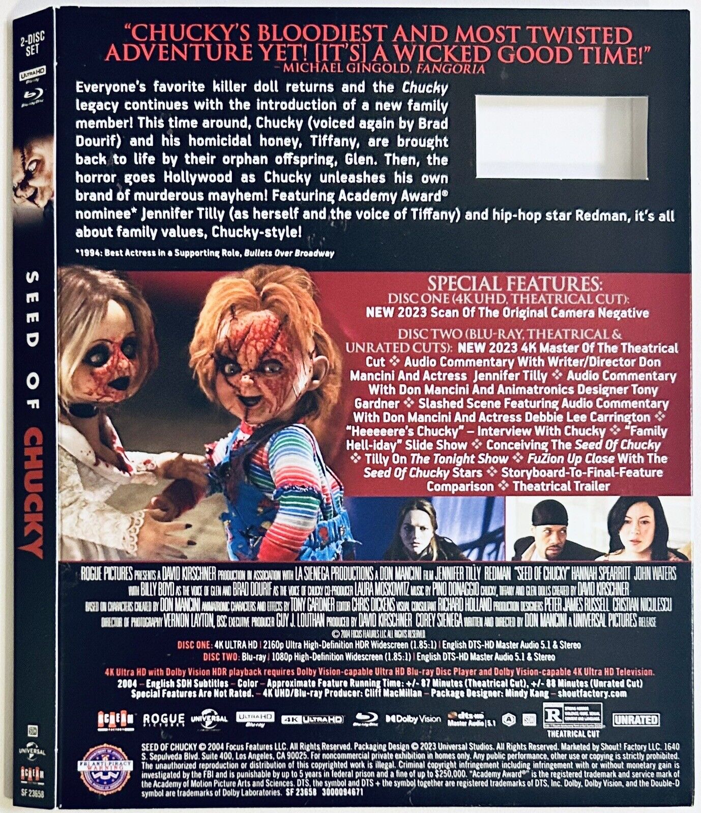 Seed of Chucky 2004 4K-UHD Scream Factory * SLIPCOVER ONLY - NO DISC *