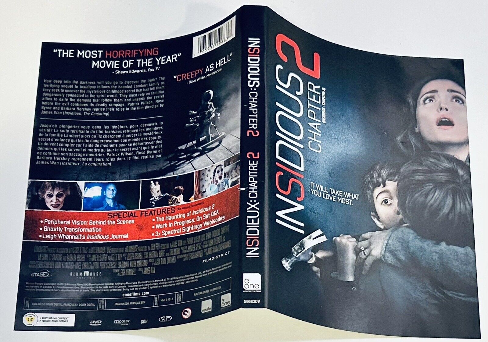 Insidious: Chapter 2 (2013) DVD *Artwork ONLY - NO DISC/CASE*