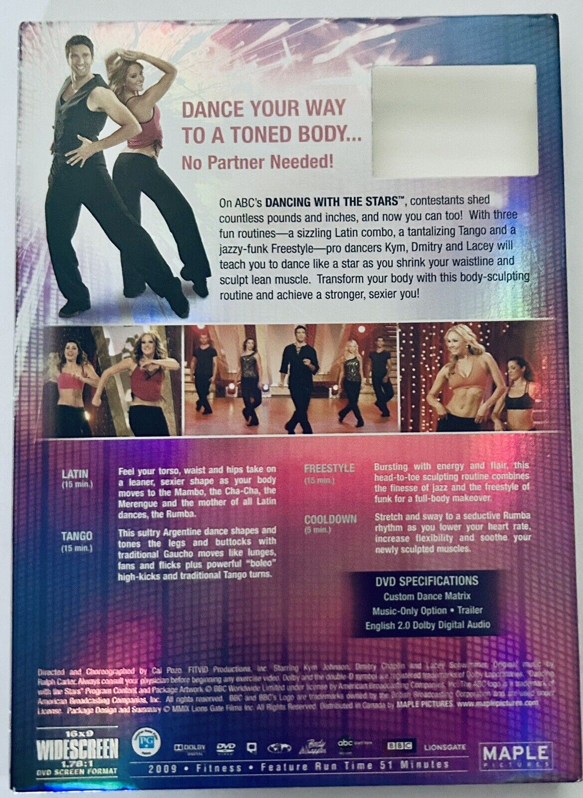 Dancing with the Stars: Dance Body Tone, DVD 2009 * DVD Slipcover ONLY - NO DISC