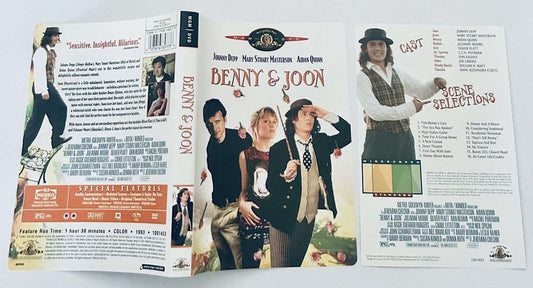 Benny & Joon DVD *ARTWORK & INSERT ONLY -NO DISC - 1993 Johnny Depp