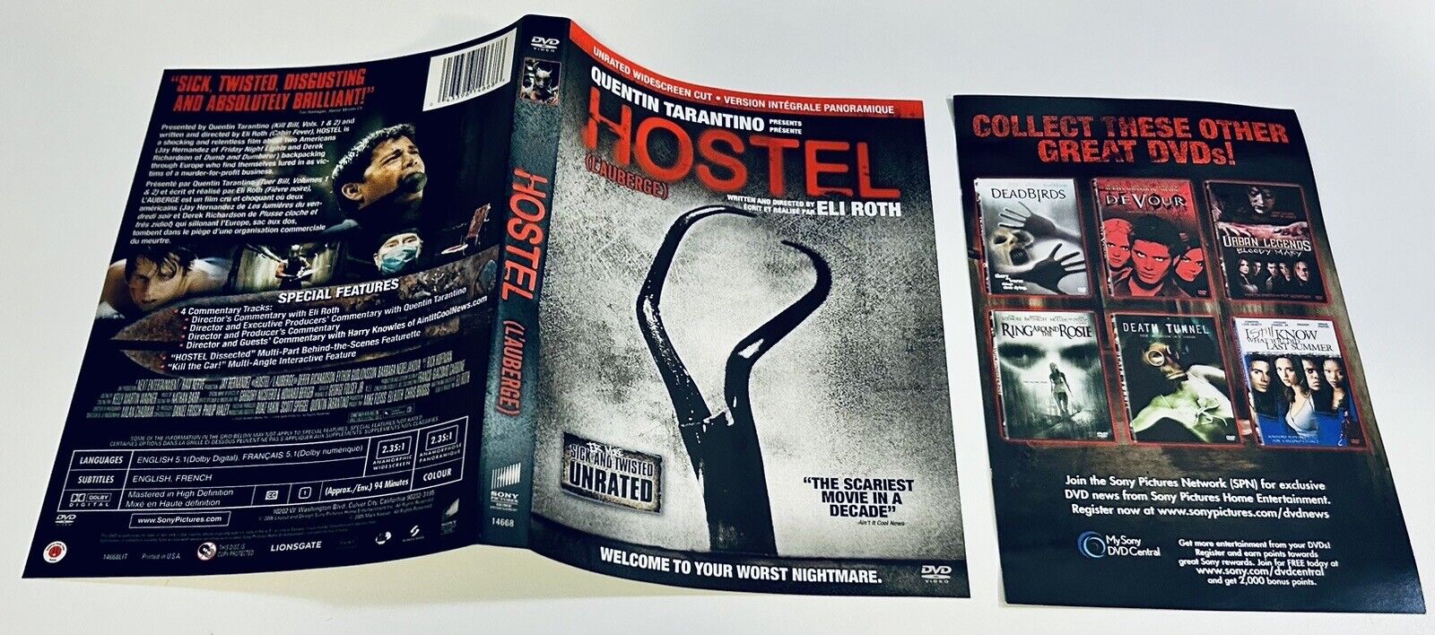 Hostel 2006 DVD *Artwork ONLY - NO DISC/CASE*