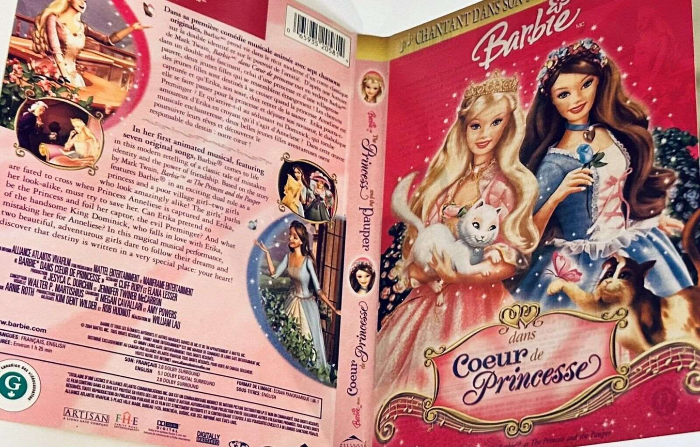 Barbie as The Princess and the Pauper DVD *Artwork ONLY - NO DISC/CASE*