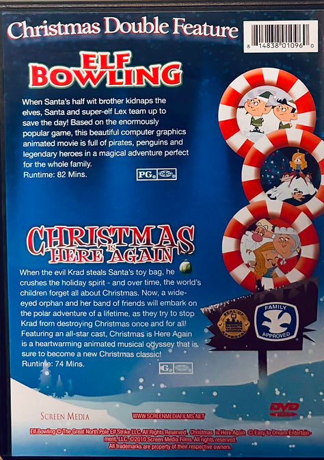 Elf Bowling: The Movie & Christmas Is Here Again (DVD 2010) “Family Approved"