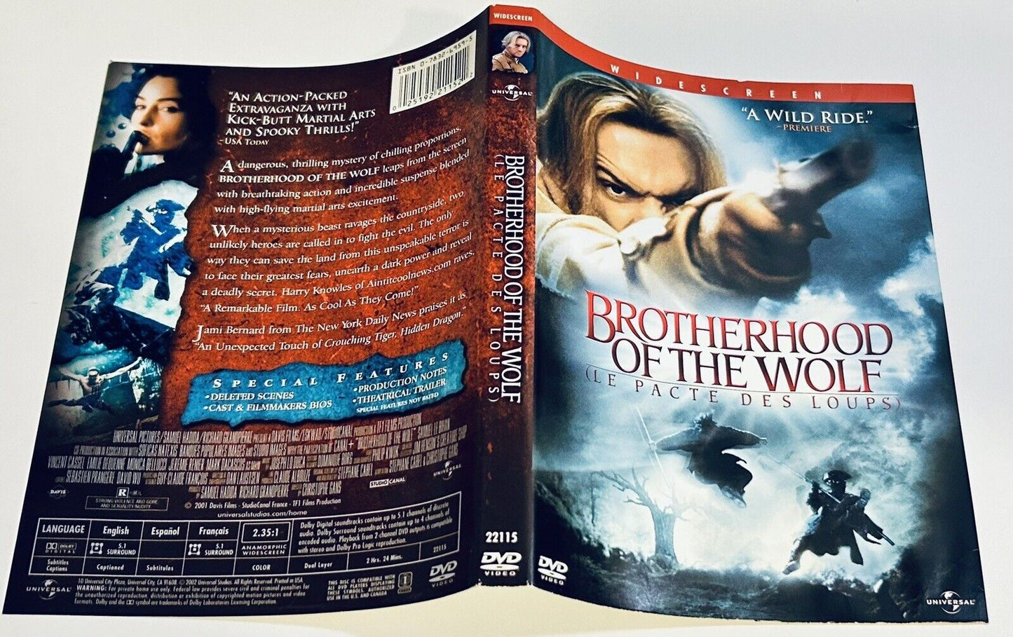 The Brotherhood of the Wolf 2002 DVD *Artwork ONLY - NO DISC/CASE*