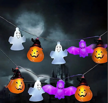 PVC Soft Material Halloween Lighting Chain Pumpkin Ghost Bat Modeling Lamp