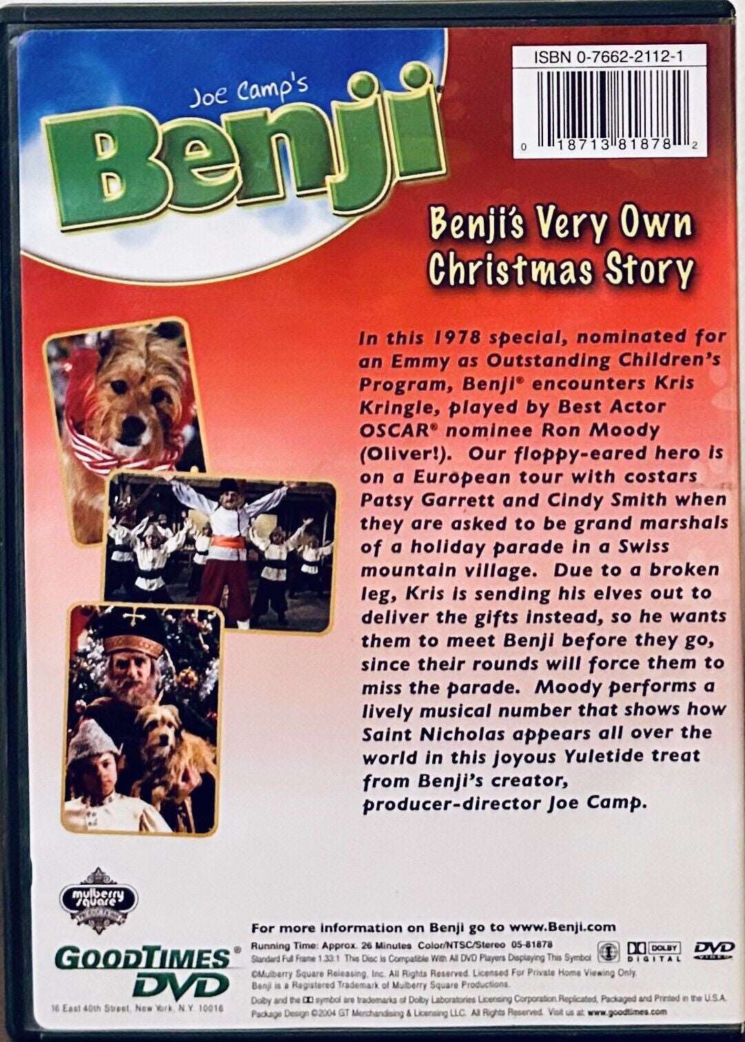 Benji's Very Own Christmas Story - (DVD 1978) Family/TV Movie GoodTimes *MA1