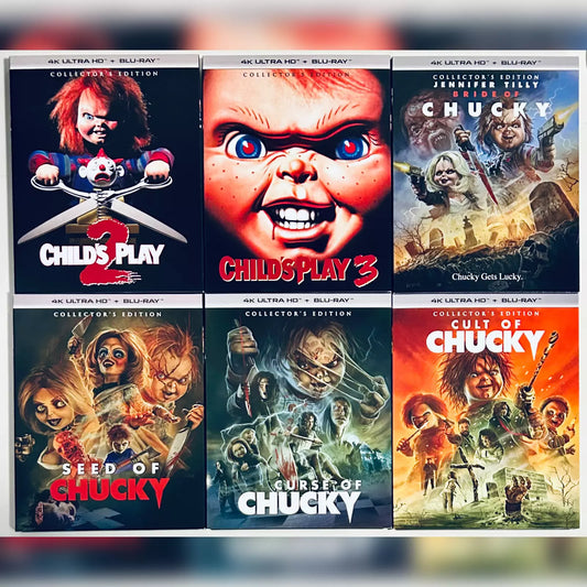 ¡Lote Scream Factory 4k! Chucky 2-7, 4 con fundas variantes. Novia, Semilla, Maldición