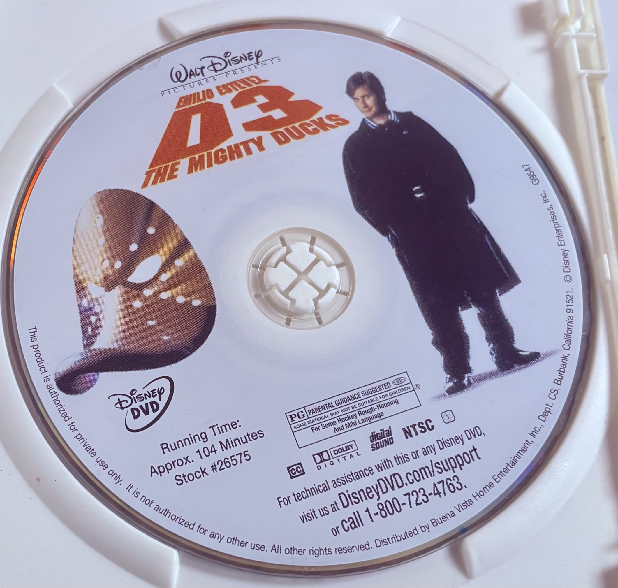 D3 The Mighty Ducks (DVD, 1996) Disney Emilio Estevez Children OOP - Image 4