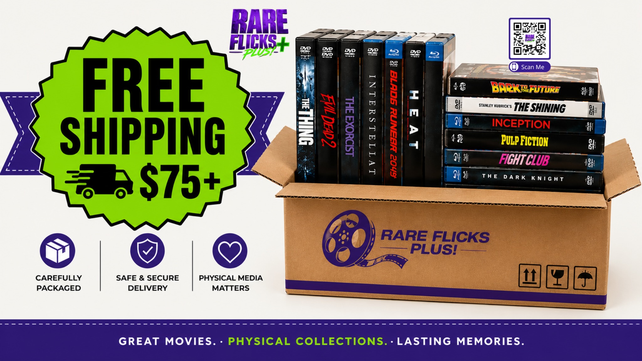 Free Shipping on Orders Over $75 — Now Live at Rare Flicks Plus