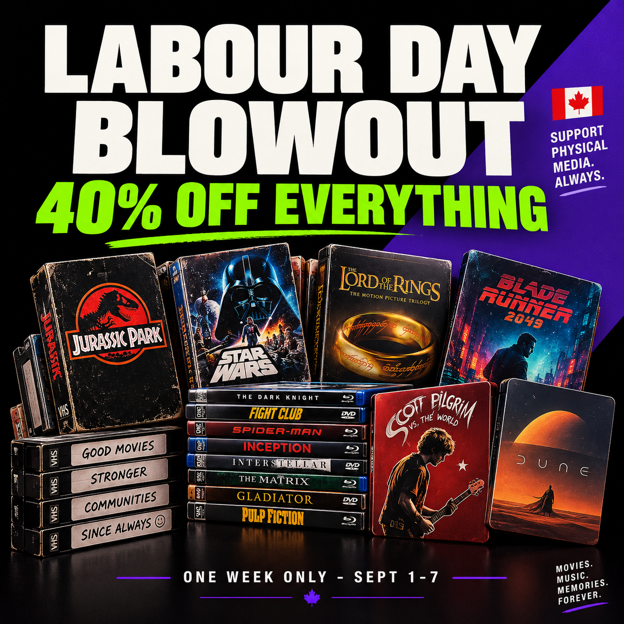🍁 Labour Day Blowout: 40% Off Everything at Rare Flicks Plus